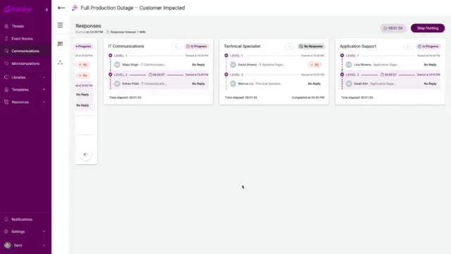 Call hunt team activation